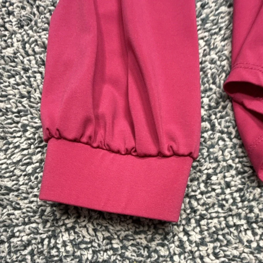 Michael Kors Pink Cowl Neck Zip Accent Knit Blouse XL Long Sleeve Stretch Top